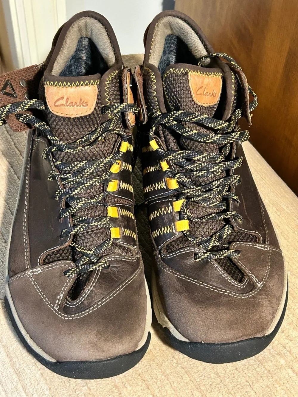 Clarks Trigenic Gore-Tex Brown Lace-Up Hiking Boots Mens US 10 M